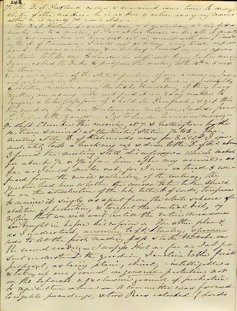 Diary entry for 7 March 1846 (Ne 2 F 7, p. 248)