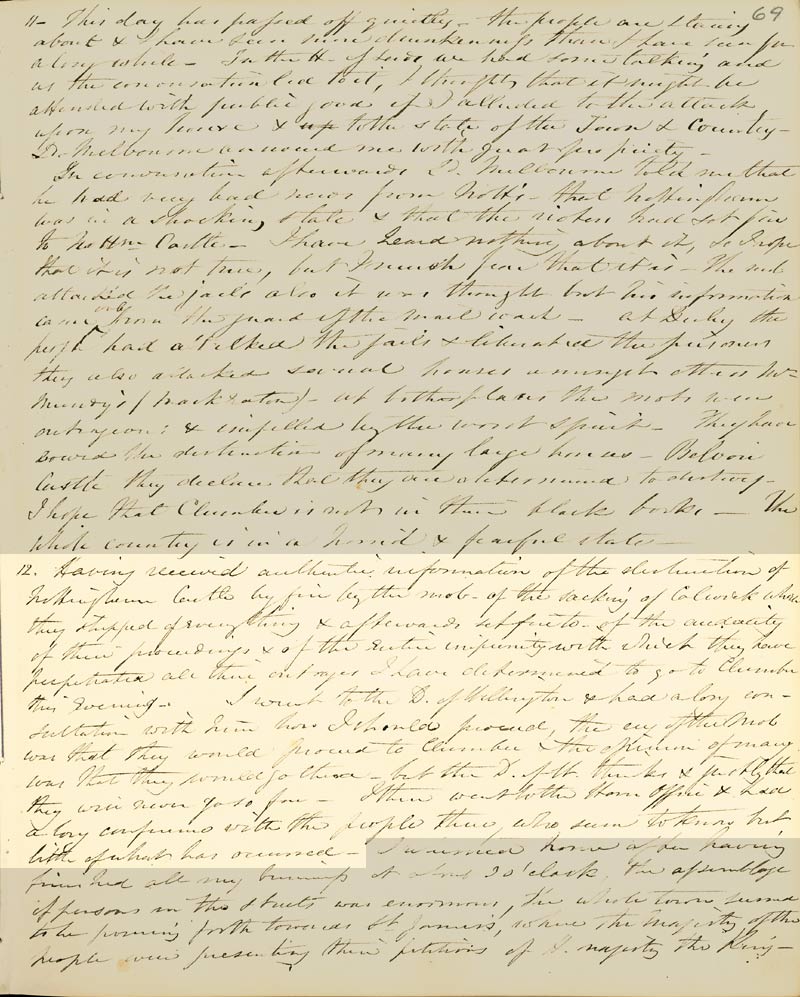 Diary entry for 12 October 1831 (Ne 2 F 4/1, p. 69)
