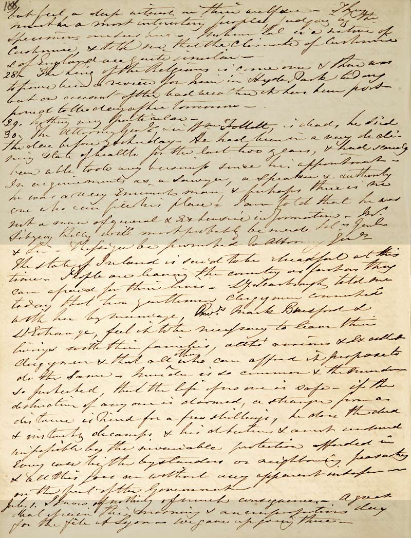 Diary entry for 30 June 1845 (Ne 2F 7/1, p.188)