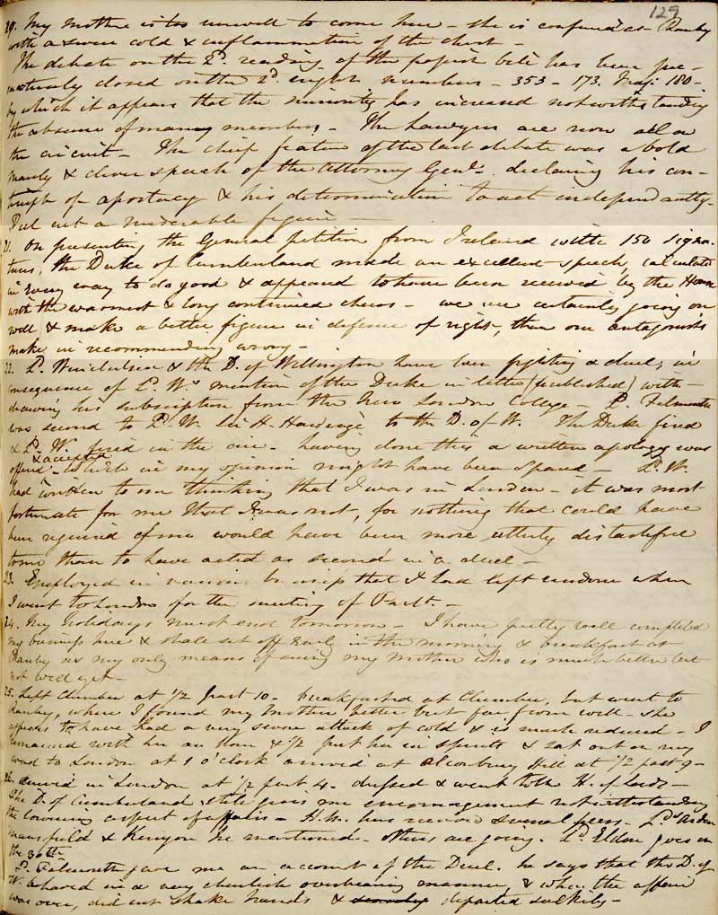 Diary entry for 21 March 1829 (Ne 2F 4, p.129)